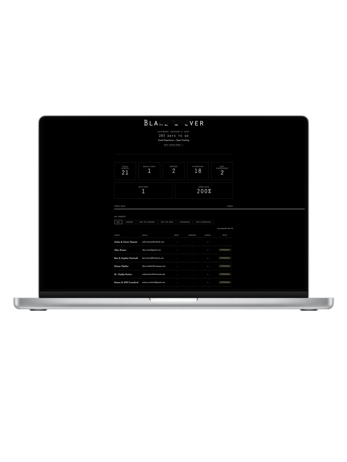 Blake & Ever couple dashboard