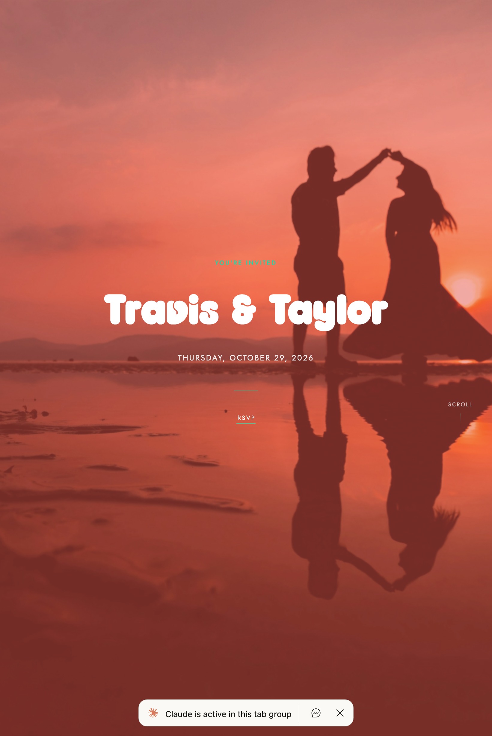 Travis and Taylor wedding site