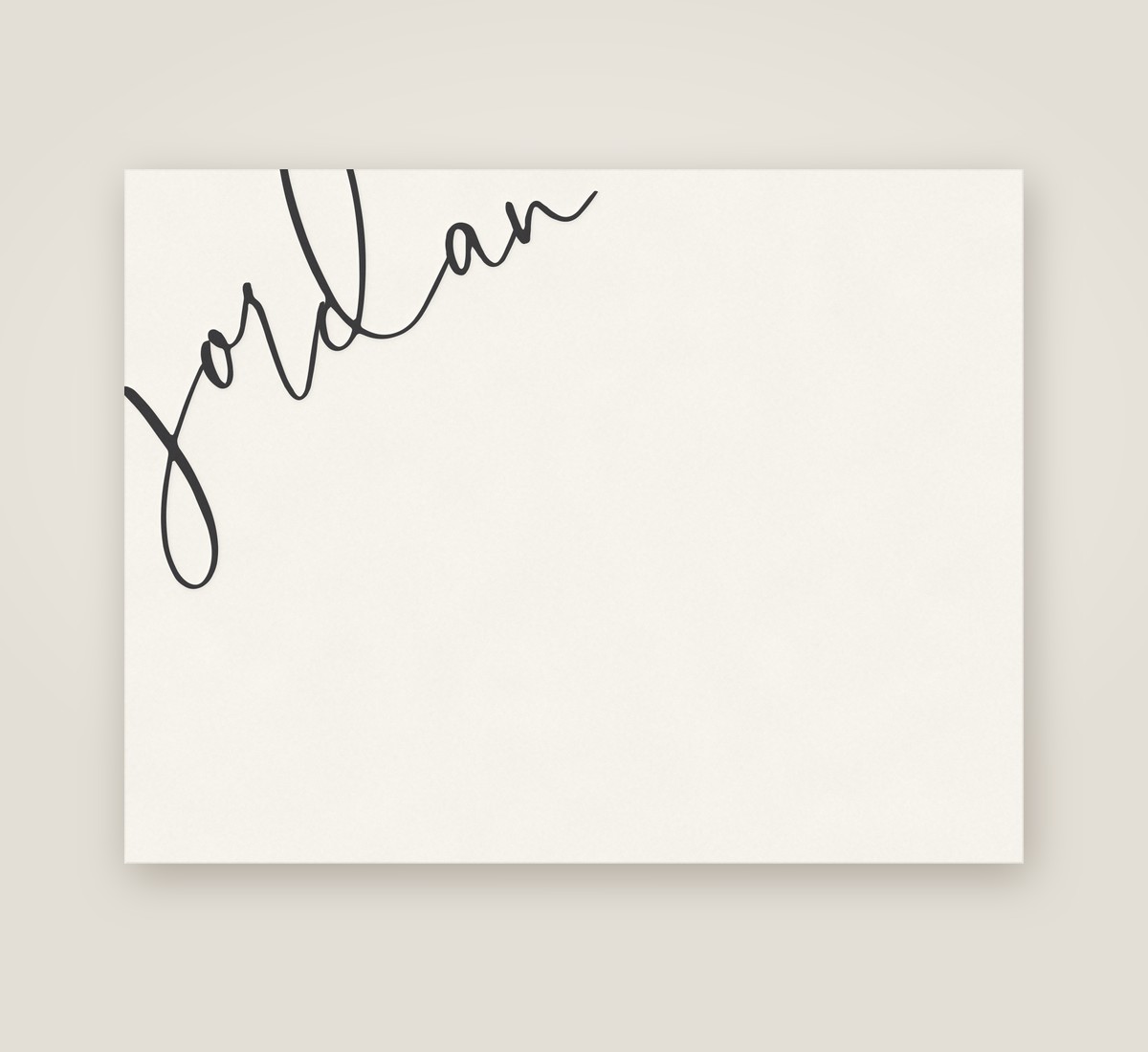 Bold Blanc flat note in gold foil with an ebony envelope