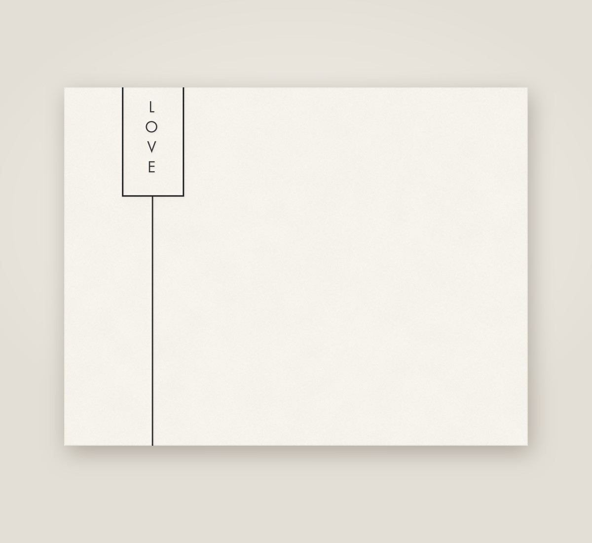 Boxes flat note in gold foil with an ebony envelope