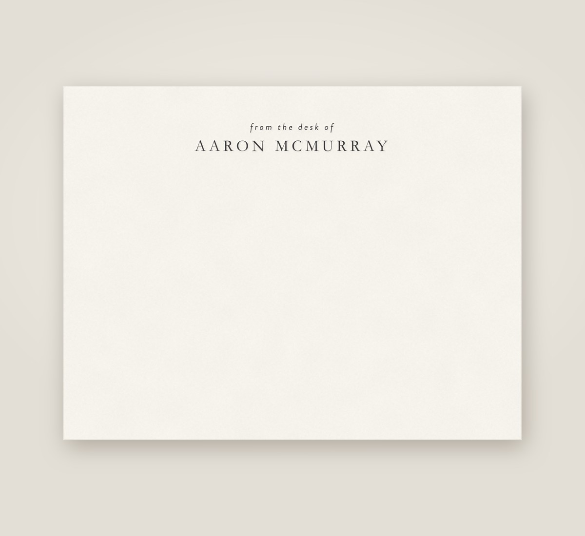 Desk flat note in gold foil with an ebony envelope