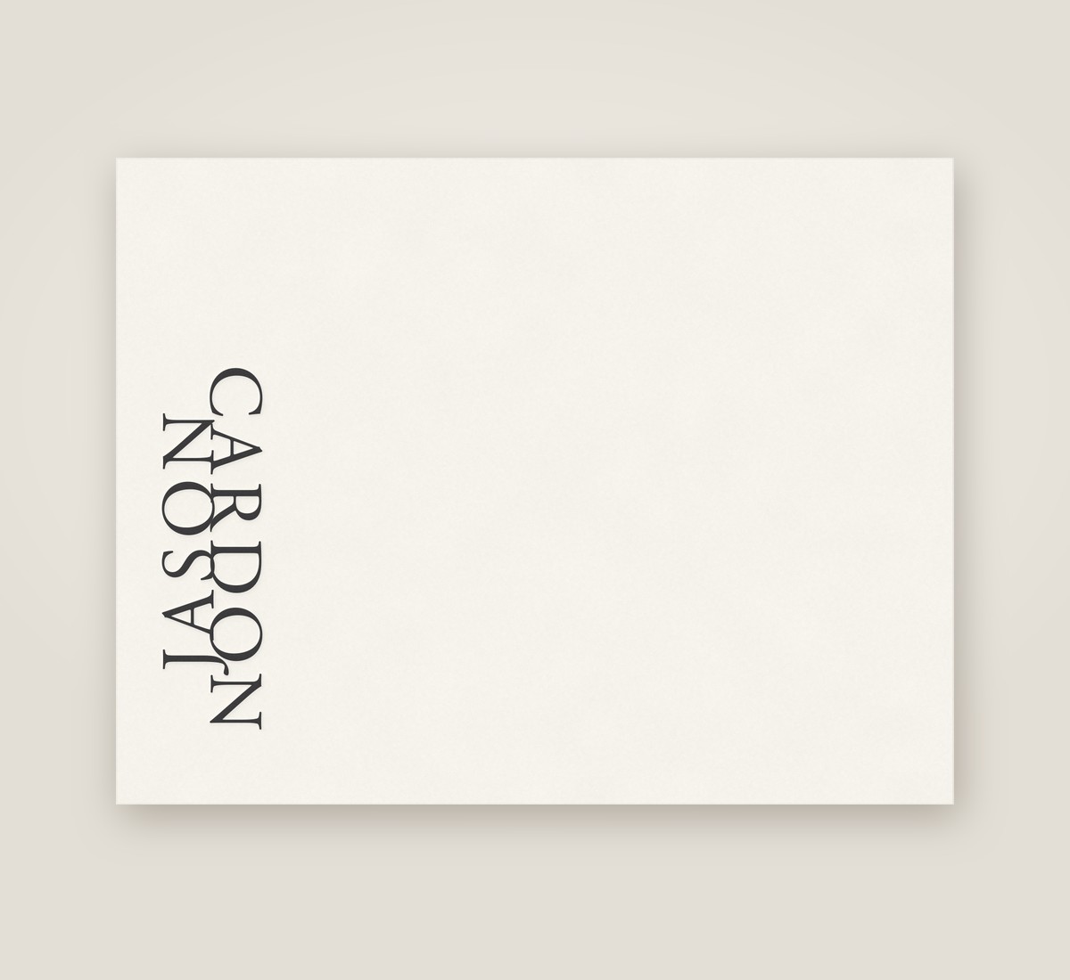 Flip Side flat note in gold foil with an ebony envelope