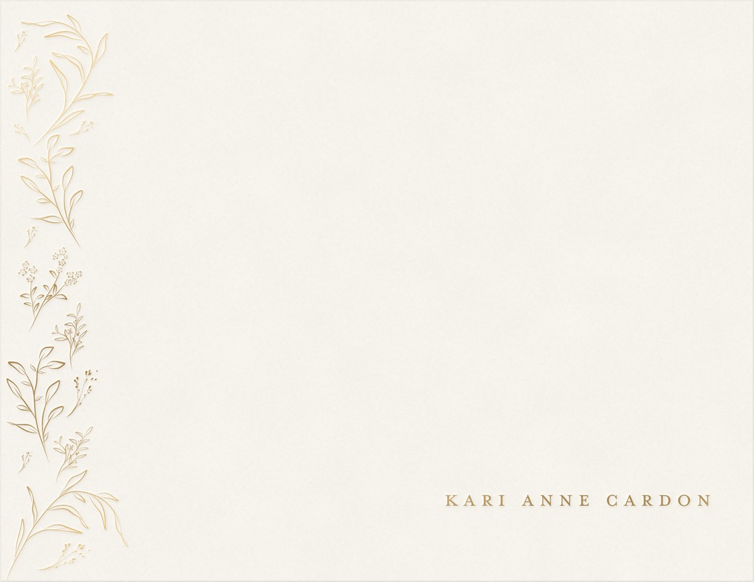 Floral Fall card in gold foil turning in the light