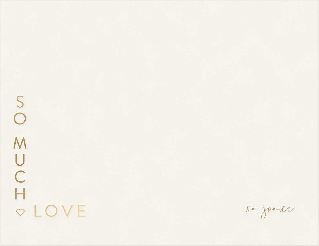 Heart Letter card in gold foil turning in the light