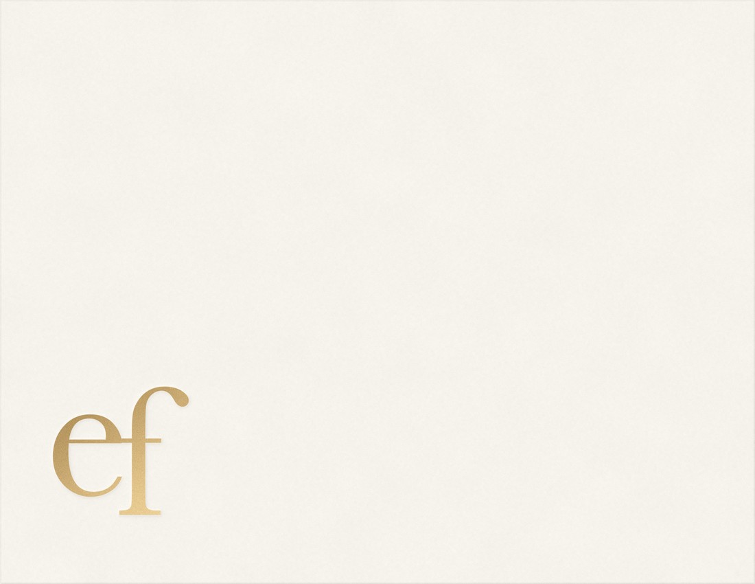 Ligature card in gold foil turning in the light