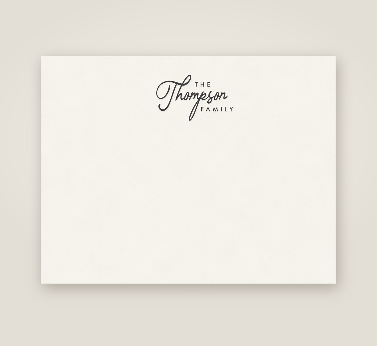 Name Pop flat note in gold foil with an ebony envelope