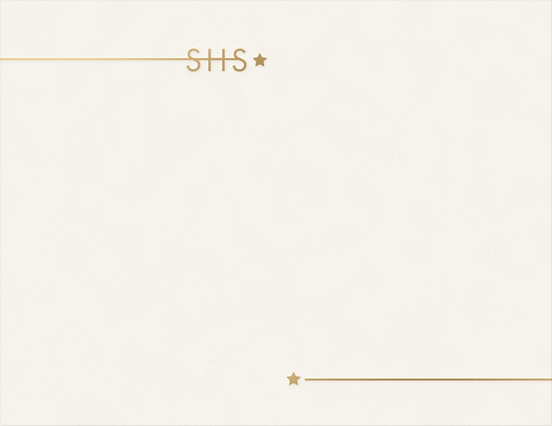 Star Mono card in gold foil turning in the light