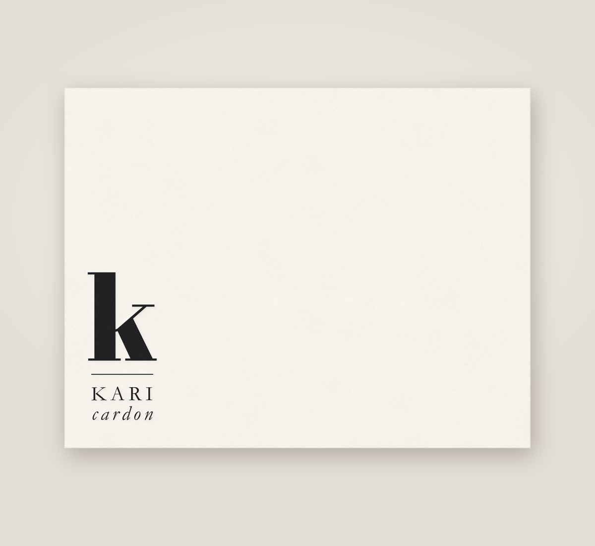 Statement flat note in gold foil with an ebony envelope