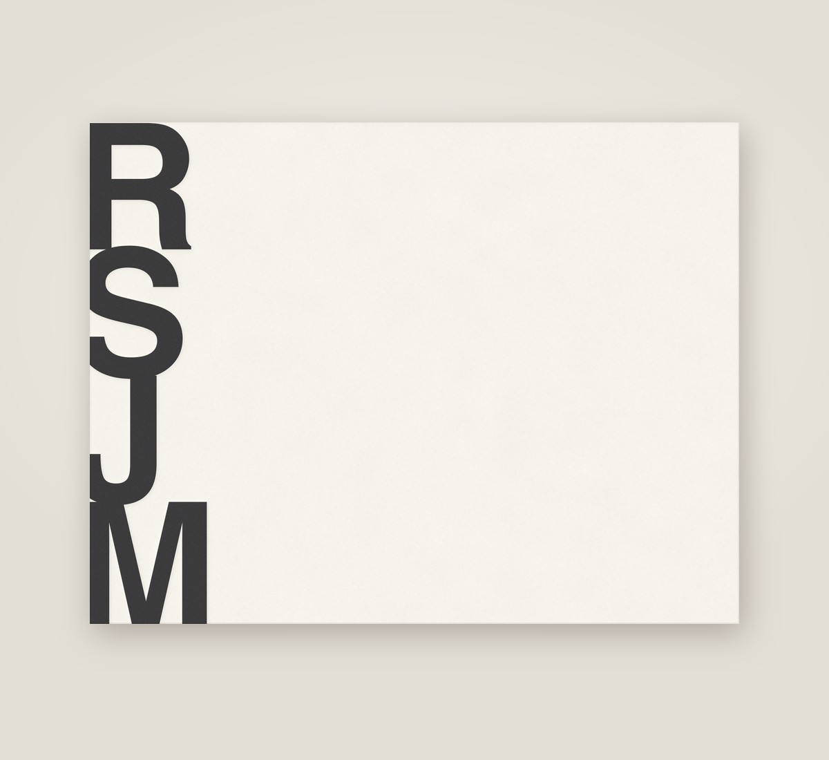 Tall Order flat note in gold foil with an ebony envelope