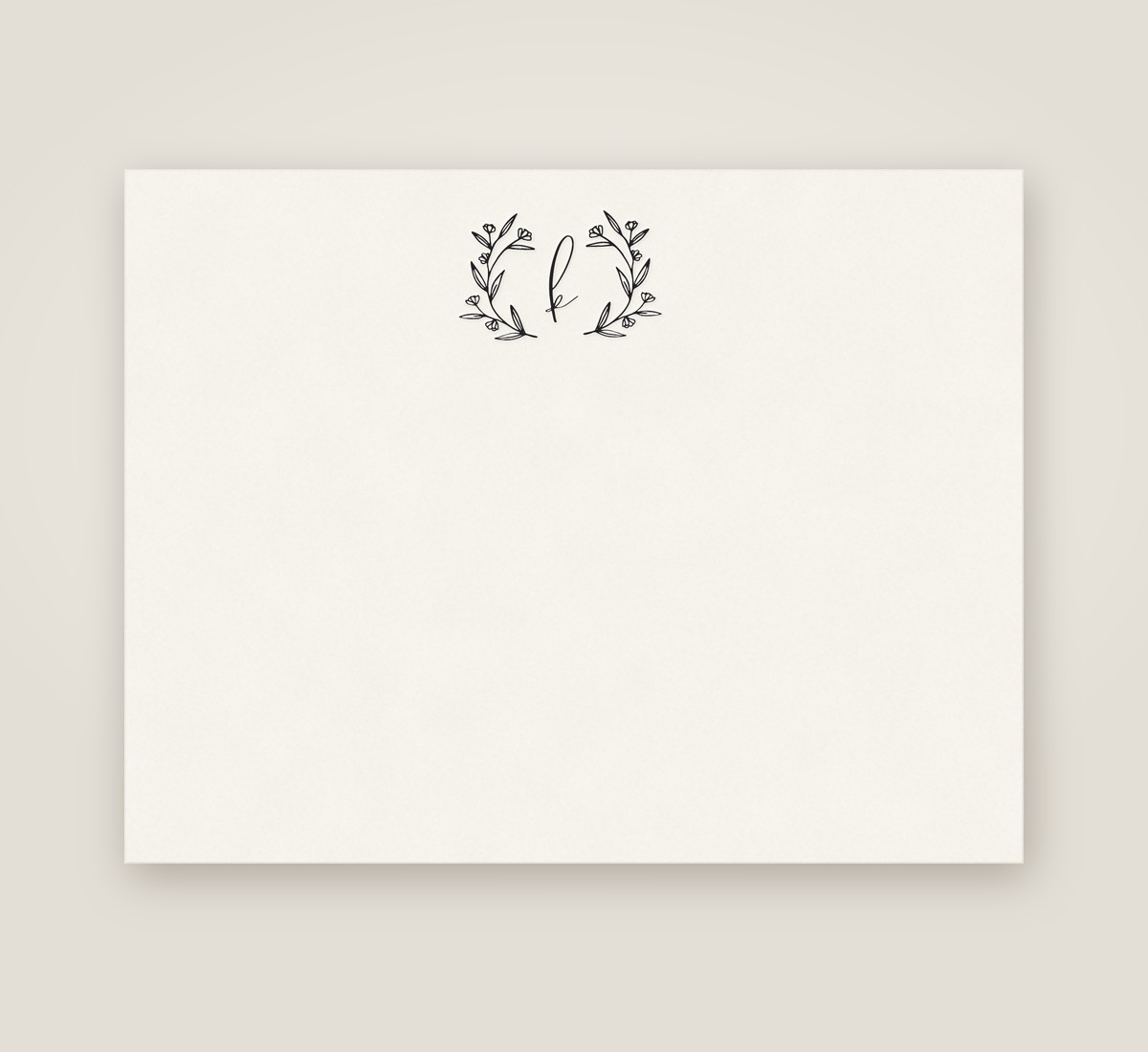 Whimsy flat note in gold foil with an ebony envelope